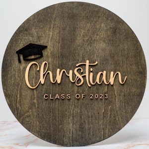 Personalized Graduation Signature Board: 14 Inch Wood Sign, Photo Prop
