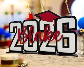 Personalized Graduation Table Centerpiece: Class of 2026 Photo Prop Decor Grad Gift Unique