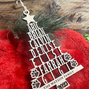 Custom Family Name Christmas Tree Ornament: Baltic Birch 2025