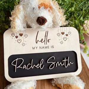 Hello My Name Is Wooden Sign | Birth Announcement Sign | New Born Gift | Rectangle Wooden Birth Announcement | Hospital Announcement Photo