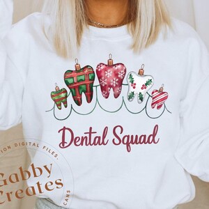 Christmas Dental Squad PNG: Teeth Ornaments Sublimation Design (Digital Download)