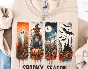 Spooky Season Ghost PNG: Halloween Brushstroke Sublimation Design