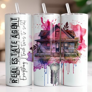 Real Estate Agent Tumbler, Realtor Closing Gift, Real Estate 20oz Tumbler, Realtor Tumbler Cup, Realtor Travel Mug, Custom Gift for Realtor