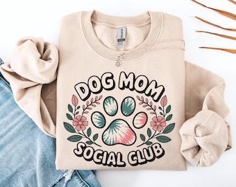 Dog Mom Social Club PNG: Design a sublimazione per magliette (download digitale)
