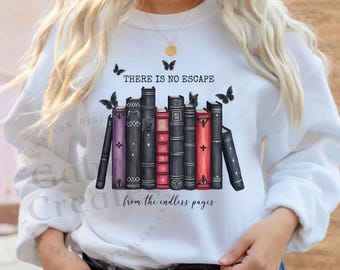 ダークロマンスブックラバーPNG：ゴシックブックTシャツデザイン（デジタルダウンロード）