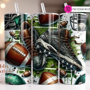 Football Tumbler Wrap PNG: Sports 20oz Skinny Sublimation Design Digital Download PNG
