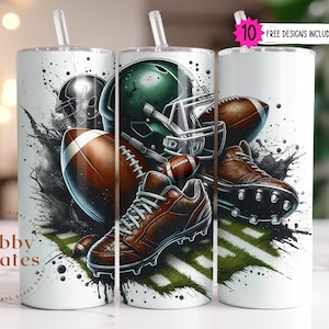 Football Tumbler Wrap PNG, Football Season 20 oz Skinny Tumbler Sublimation Design, Sports Tumbler Design, Digital Download PNG