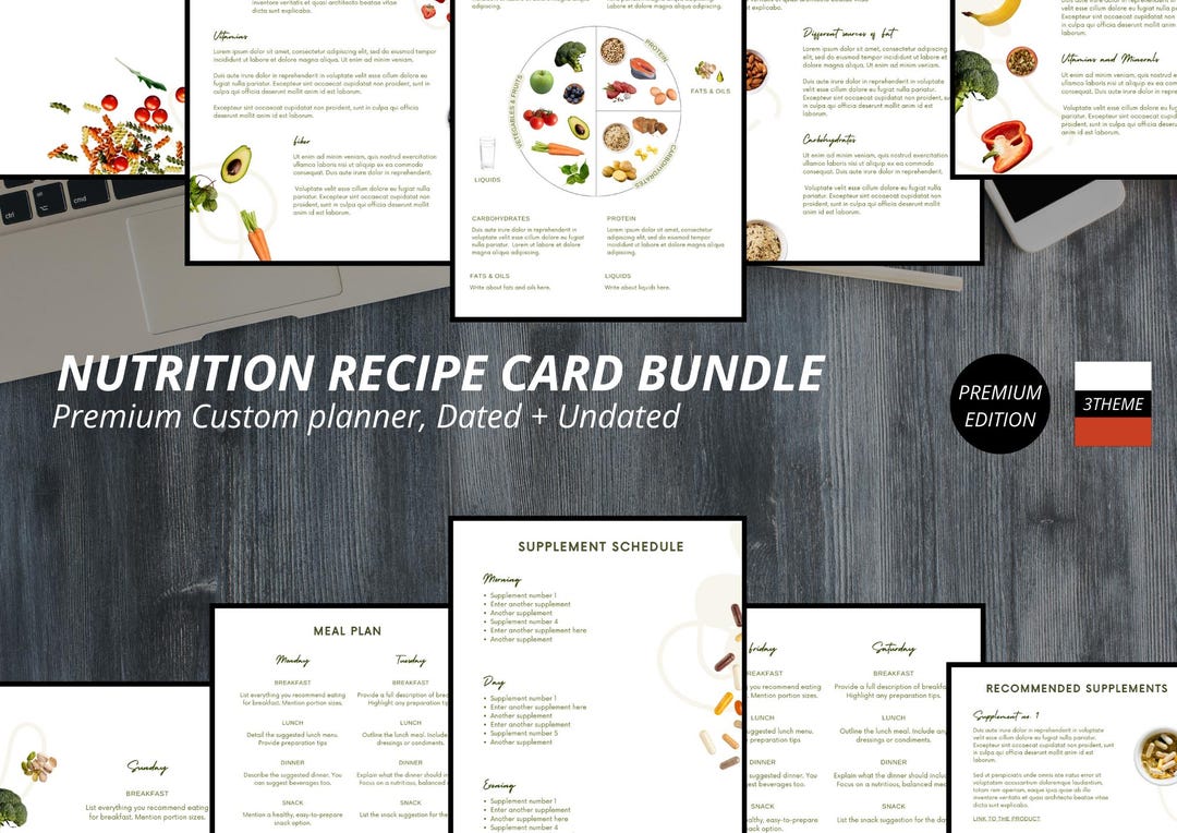 Nutrition Recipe Card Bundle - Etsy
