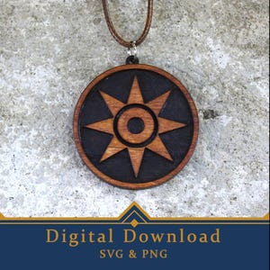 Sun Pendant SVG, Multi-Layer Laser Cut Files