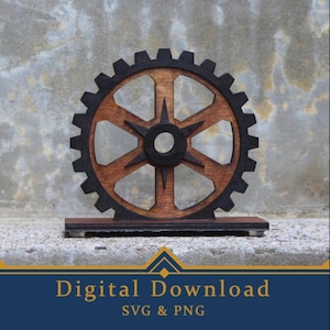 Gear Sculpture SVG Multi-Layer Cut Files for Glowforge, CNC, Cricut, Laser | Cog | Wheel | Steampunk | Industrial | Décor | Clockwork