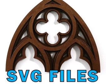Dekoracja ścienna Cathedral Arch Pliki cyfrowe SVG | Glowforge | Cięcie laserowe | CNC | Cricut | Architektura gotycka | Średniowiecze | Renesans