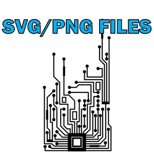 Archivos SVG y PNG de microchip para Glowforge, CNC, Cricut, láser, vinilo, calcomanías, tecnología, ciberpunk, futurista y ciencia ficción.