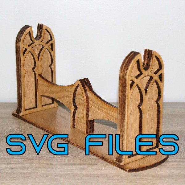 Gothic Architecture Sword Stand SVG Files | Digital Download | Glowforge | CNC | Laser Cut | Cricut | Medieval | Renaissance | Ancient