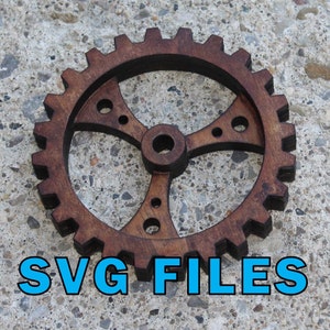 Fichiers SVG multicouches pour Glowforge, CNC, Cricut, Laser | Pignon | Roue | Steampunk | Industriel | Décoration | Rétro | Mouvement d'horlogerie | Rustique