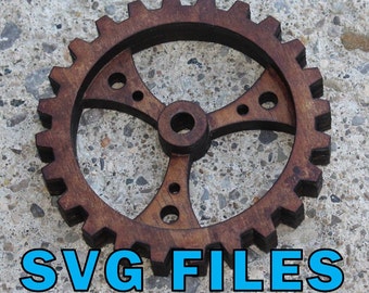 Pliki SVG z wielowarstwowym wycinaniem kół zębatych do Glowforge, CNC, Cricut, Laser | Koło zębate | Koło zębate | Steampunk | Industrialny | Dekoracja | Retro | Mechanizm zegarowy | Rustykalny