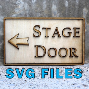 Download del file SVG del cartello della porta del palco retrò / Cricut / Glowforge / CNC / Taglio laser / Teatro / Broadway / Shakespeare / Musical / Opera