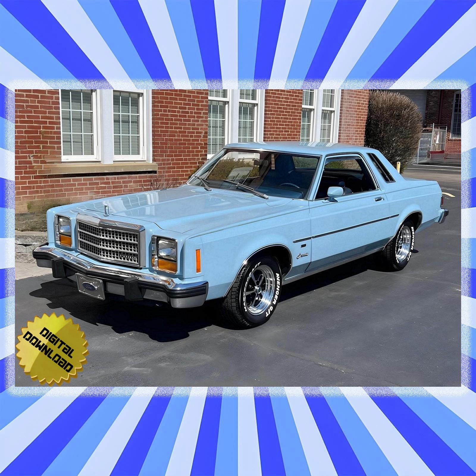 Ford Granada Powder Blue 1979 | 5 Popular 4K Sizes | 40x28 36x24