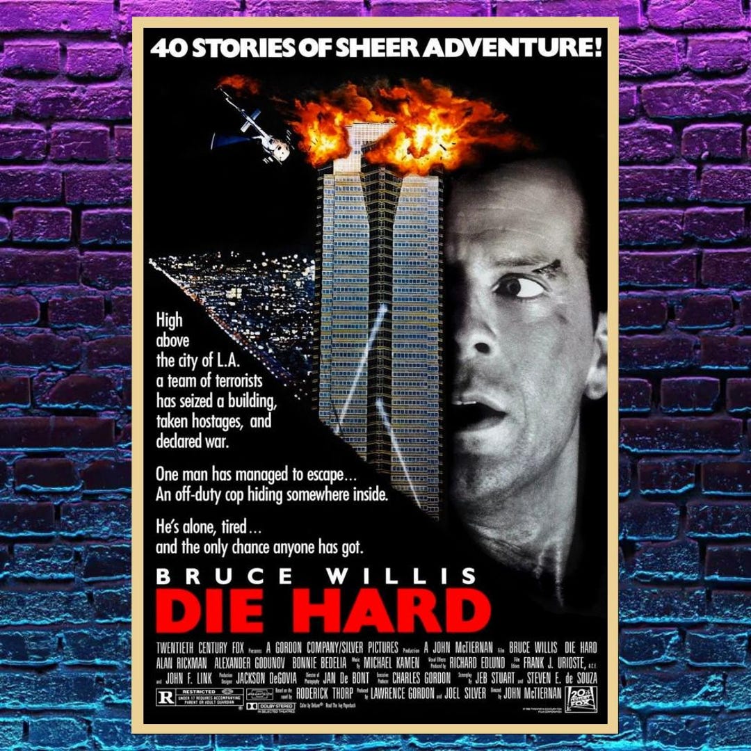 ダイ・ハード - 1988年 - 興行収入大ヒット | 28x40 24x36 16x24 12x18