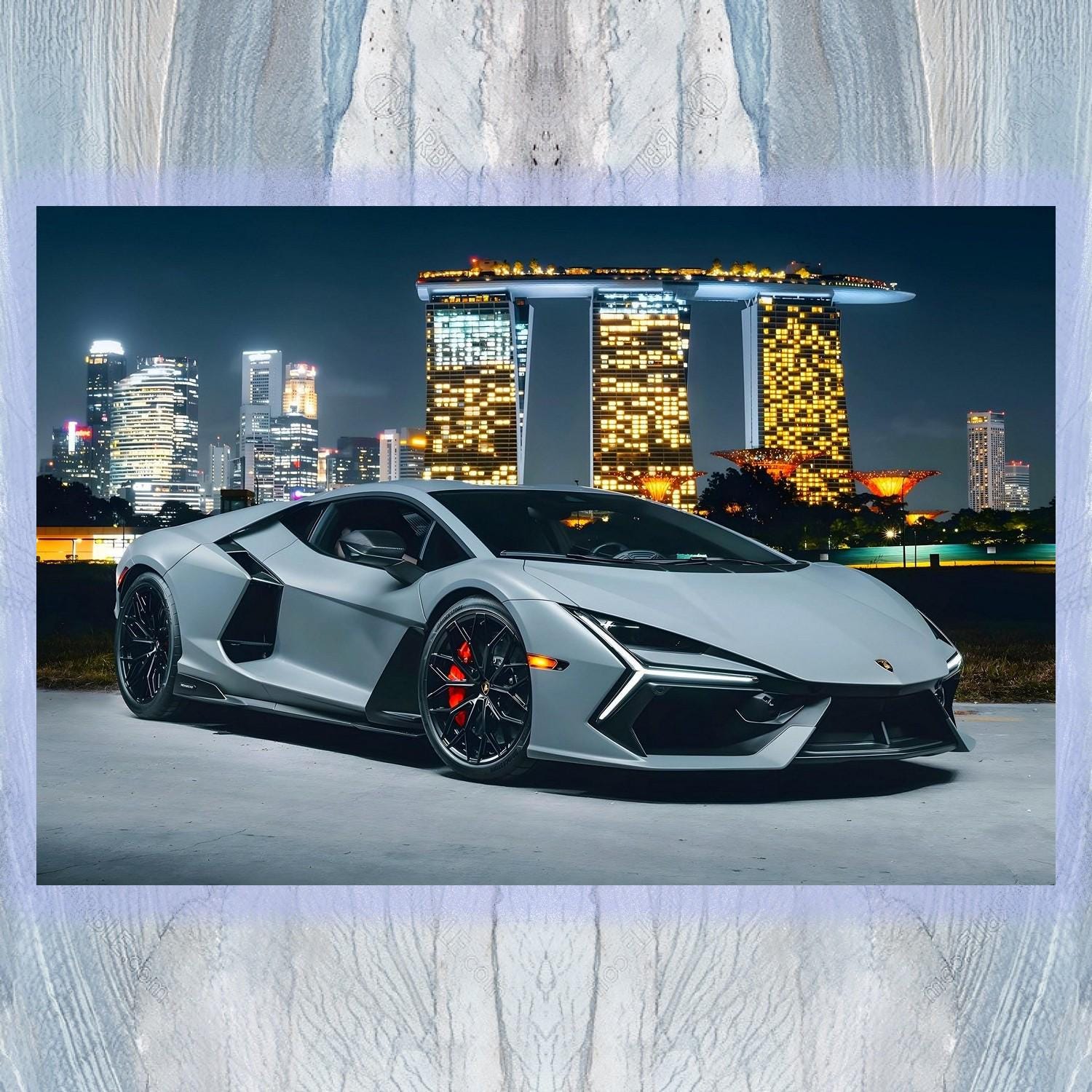 Lamborghini Revuelto Grey 2024 | 36x24 Inch Unframed, Glossy, 4k