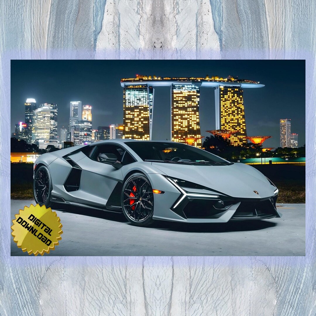 Lamborghini Revuelto Grey 2024 | 36x24 Inch Digital Download
