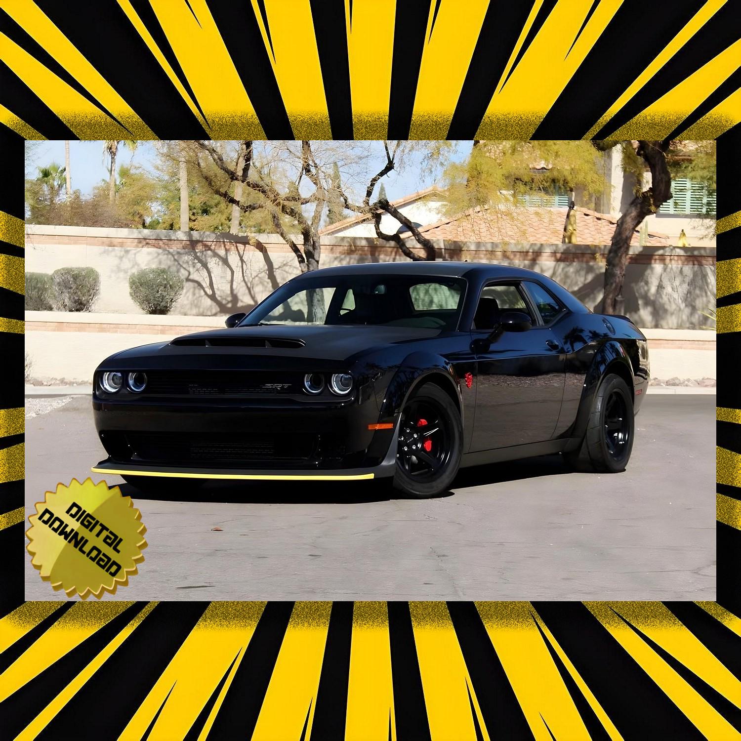 Dodge Challenger SRT Demon Black 2018 Poster (digital Download) - Etsy