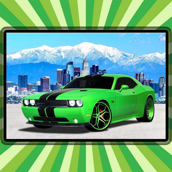 Dodge Asanti Challenger Green-black 2013--black, White, Natural
