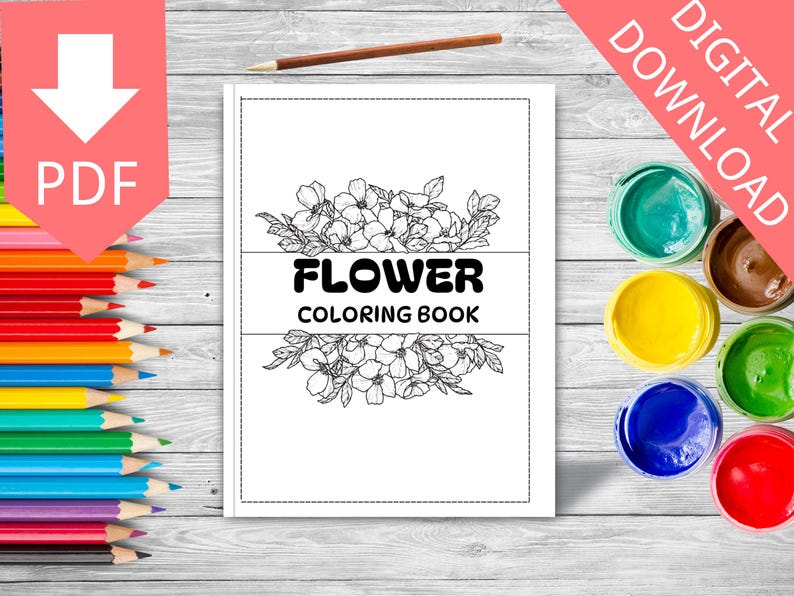 Printable Floral Bouquet Coloring Sheet, Flower Printable Color Sheet ...