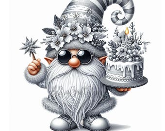 Watercolor Gnomes,Winter Gnome Clipart Bundle 11 PNG,Christmas Gnomes Clipart,Design for T-shirts,Mugs,Bags,Home Deco,Personal Gift