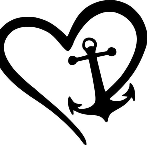 Anchor With Heart Svg Printable File Cricut Download Digital Product Mugs Tshirt Tote Bags Decals Personal and Commercial Use