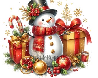 Schneemann Clipart Bundle: Weihnachten Sublimationsdesigns (Digitaler Download)
