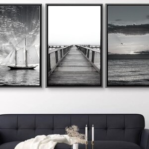 Black and white ocean prints, printable wall art, living room wall art, black and white wall art, kithen wall art, abstract, contemporary,