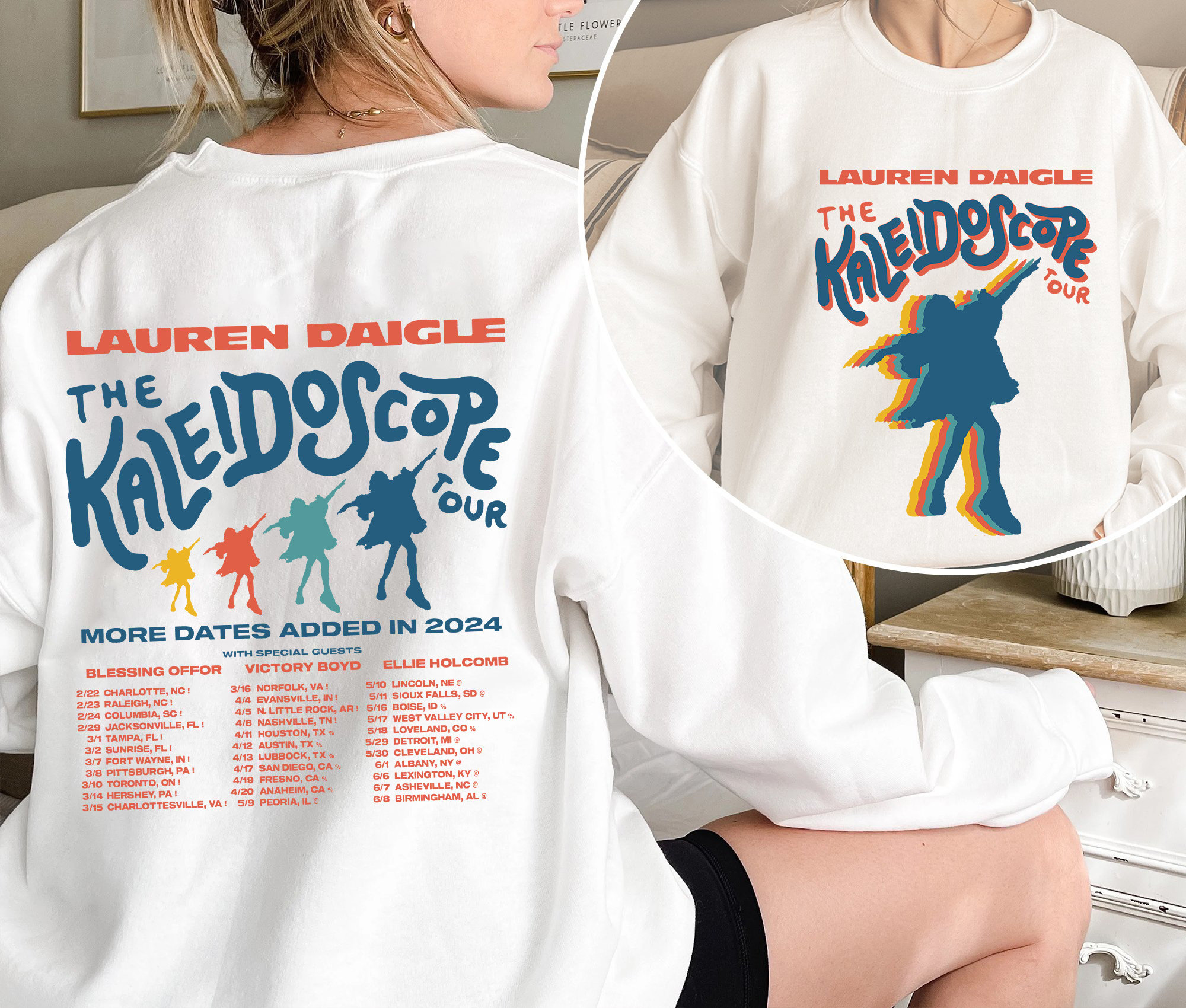 Vintage Lauren Daigle Sweatshirt, Lauren Daigle The Kaleidoscope Tour Shirt