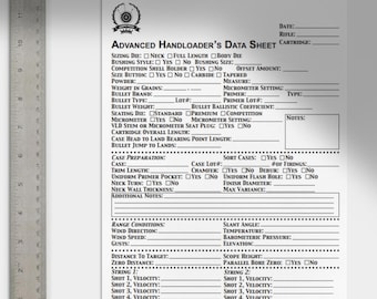 Reloading Data Sheet - Etsy