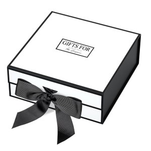 JiaWei Geschenkbox Faltschachtel Magnetverschluss für Hochzeit Geburtstag Recycelbar mit Schleifenband/ Seidenpapier/ Grußkarte - Weiß