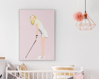 Nelly Korda Golf Art Print: Minimalist Golfer Poster (Digital File)
