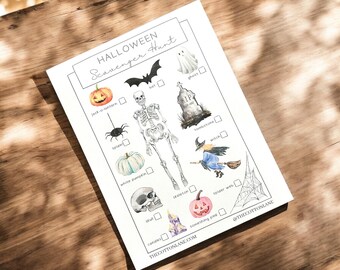Halloween Scavenger Hunt, Party Activity, Photo Prop (Digital File)