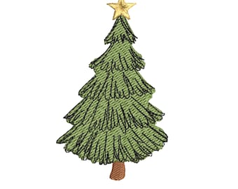 Christmas Tree Machine Embroidery Design: 4x4 Hoop (Digital File)