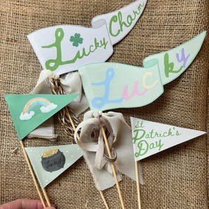 St Patrick's Day Pennant Flags – Set of 5 Printable Decorations (Digital Download)