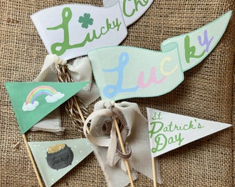St Patrick's Day Pennant Flags – Set of 5 Printable Decorations (Digital Download)