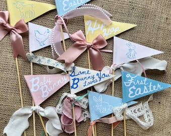 Printable Pastel Easter Pennant Flags: DIY Decor (Digital Download)