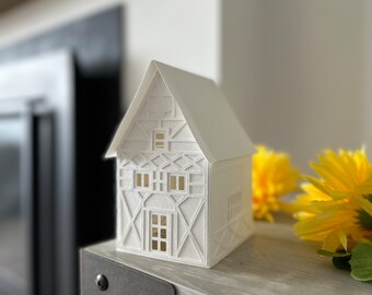Easter Paper House Luminary: Spring Village Centerpiece SVG (Digital Download)