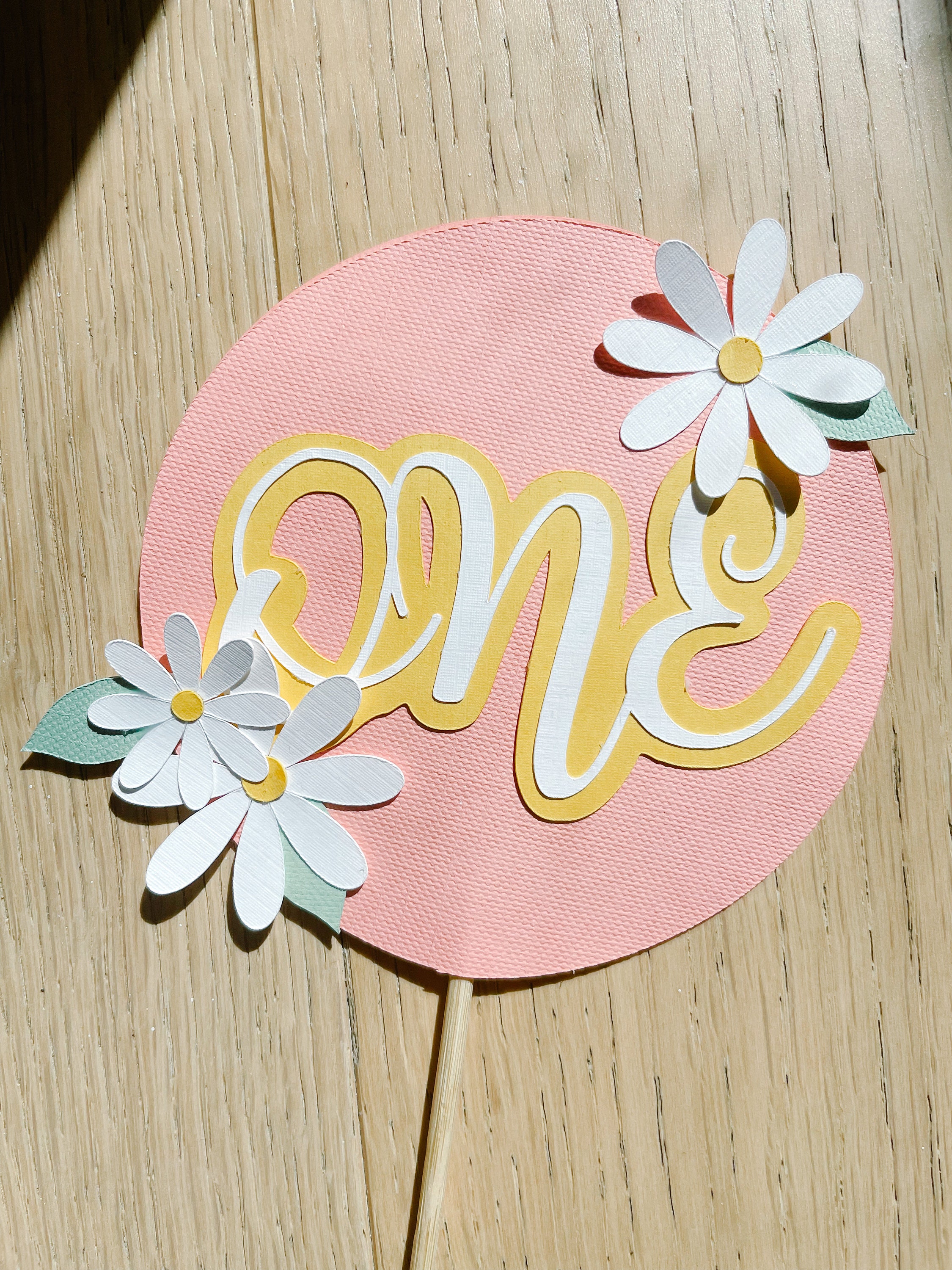 Daisy ONE Cake Topper SVG File: First Birthday Cricut, Silhouette ...