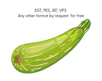 Zucchini Embroidery Design: Vegetable Machine Embroidery File (4x4 Hoop)