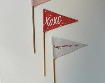 Printable Valentine Pennant Flags: DIY Decor, Canva Template (Digital Download)