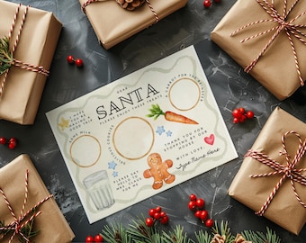 Personalized Santa Placemat: Christmas Eve Kids Printable (PDF Download 8.5x11in