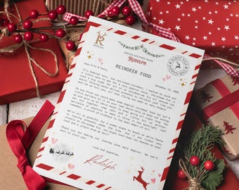 Printable Letter from Rudolph: Christmas Reindeer Note (Digital Download)