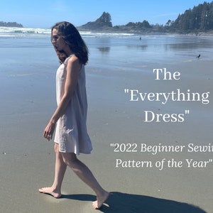 The &quot;EVERYTHING DRESS&quot; EASY Sewing Pattern Tutorial for a Timeless Linen Minimalistic Dress Summer Dress Beach Dress Simple Dress