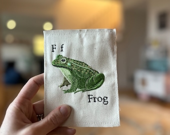Frog Embroidery Design: Spring DIY, Napkin Project (Digital File)