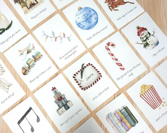 Printable Christmas Advent Calendar Activity Cards: Festive Holiday Fun (PDF Download)