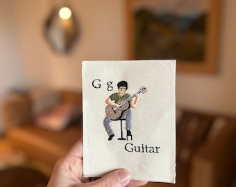 Guitar Guitarist Music Embroidery Digital File Machine Embroidery Music DIY Music Embroidered Fathers Day DIY Gift VP3 pes dst jef 4x4 hoop
